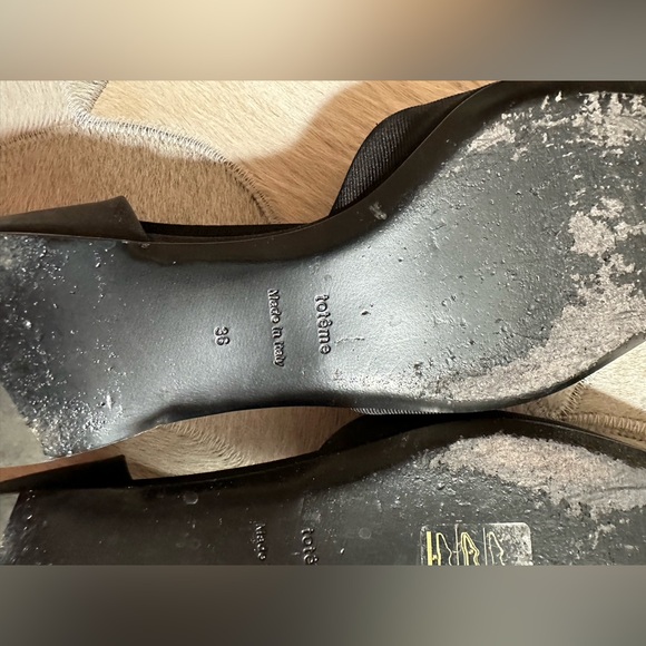 Toteme women’s black flats T strap Faille size 36 - Picture 5 of 7